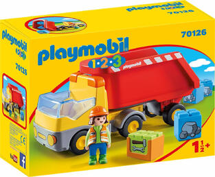 Playmobil 1.2.3 Ανατρεπόμενο Φορτηγό Με Εργάτη - 70126