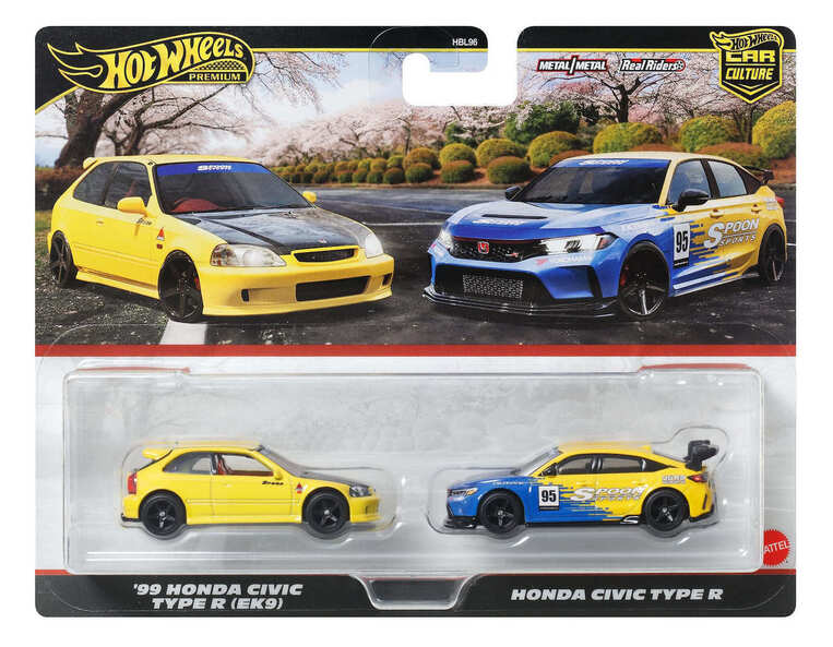Hot Wheels Car Culture 99 Honda Civic Type R (EK9) & Honda Civic Type R - JBL00