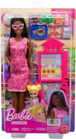 Barbie Σετ Επαγγέλματα Mε Παιδάκια - Δασκάλα Μελαχρινά Μαλλιά - JMK17