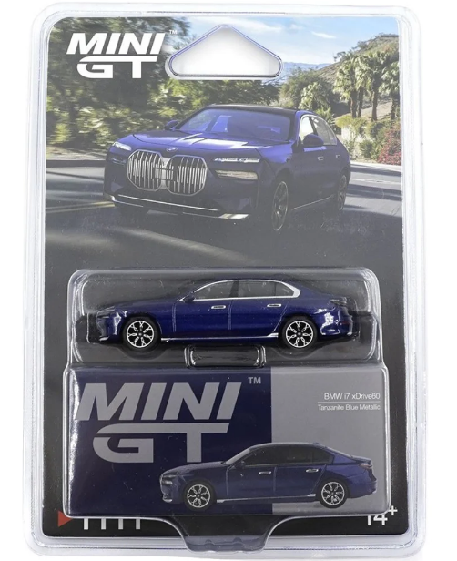 Mini GT 1:64 BMW i7 x Drive60 Tanzanite Blue Metallic - MGT01111BL