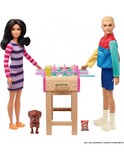 Barbie Έπιπλα Mini Playset Με Κατοικίδιο Σκυλάκι, Επιτραπέζιο Ποδοσφαιράκι Και Αξεσουάρ - GRG77