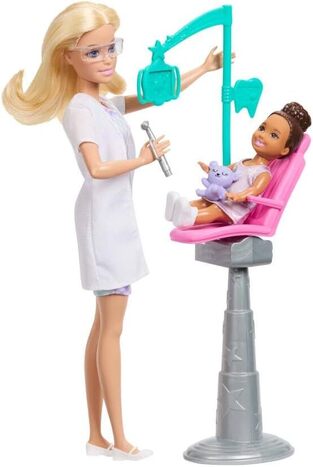Barbie Σετ Επαγγέλματα Mε Παιδάκια - Οδοντίατρος Ξανθιά - JMK14