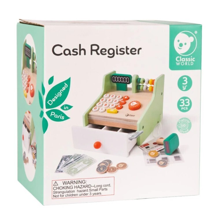 Classic World Ξύλινη Ταμειακή Μηχανή - C54167
