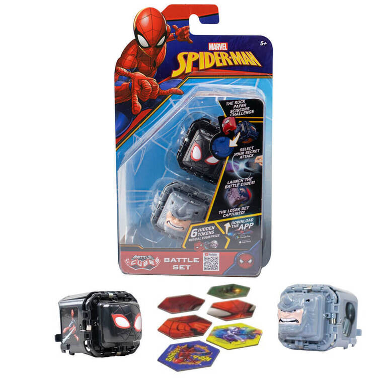 Marvel Spider-Man Battle Cubes 2-Pack, Miles Morales VS Rhino - BATC902MMR