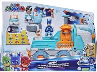 PJ Masks Romeo Bot Builder Preschool Toy, 2-In-1 Vehicle And Robot Factory Playset - F2120