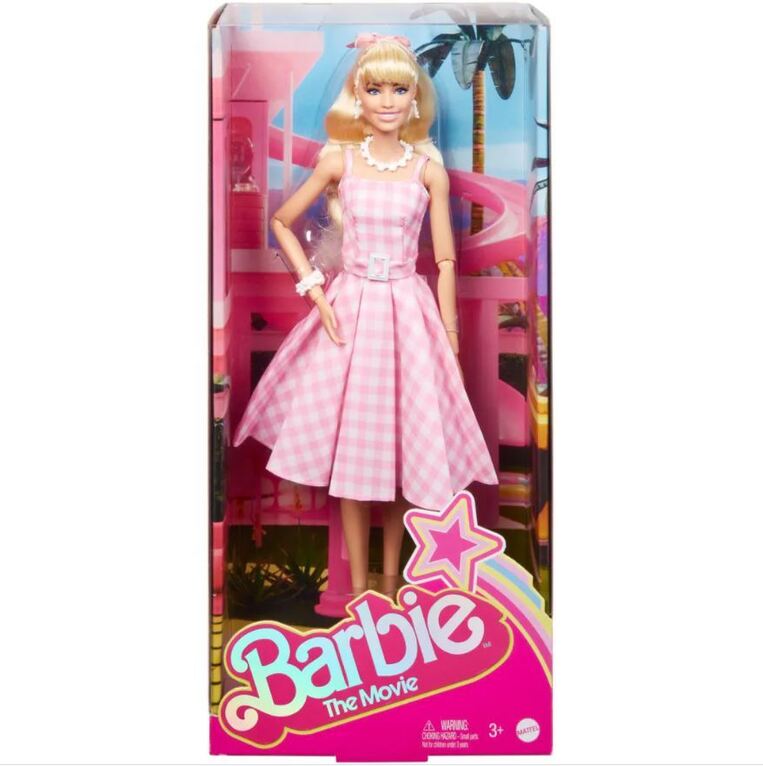 Barbie The Movie Κούκλα Margot Robbie Pink Gingham Dress - HPJ96