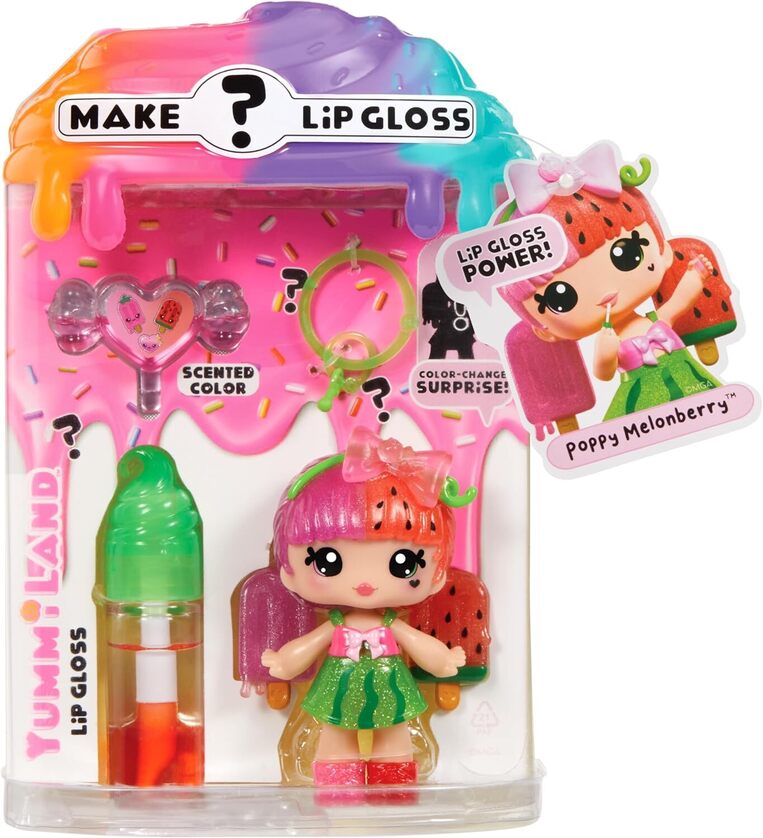 Yummiland Lip Gloss Doll: Mystery Color Change - Poppy Melonbery - 546160EUC