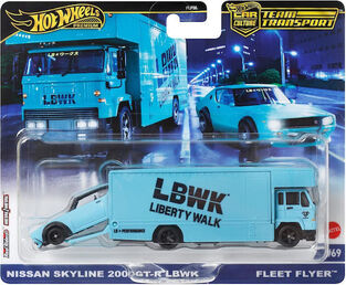 HW Premium Team Transport Nissan Skyline 2000GT-R LBWK & Fleet Flyer - HRV45