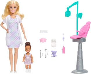 Barbie Σετ Επαγγέλματα Mε Παιδάκια - Οδοντίατρος Ξανθιά - JMK14
