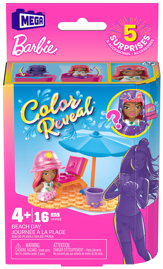 Mega Barbie Color Reveal - Φιγούρα Με Αξεσουάρ Beach Day - HHP86