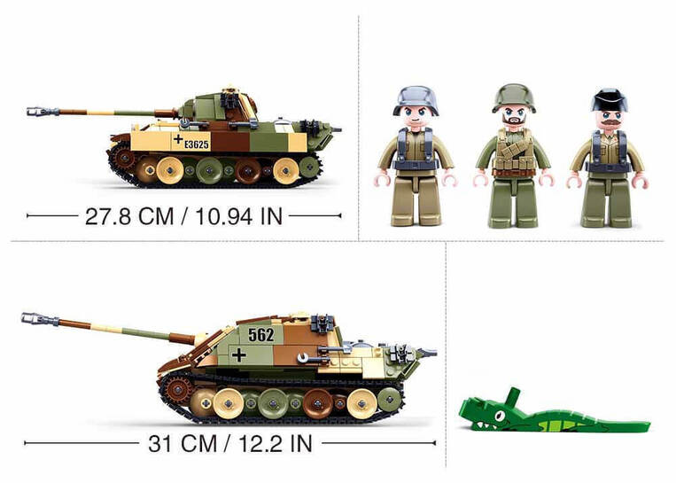 Sluban -  Medium Tank Brown Green and Beige - M38-B0859