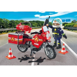 Playmobil Action Heroes Πυροσβέστης Με Μοτοσικλέτα - 71466