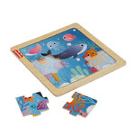 Fisher Price Μίνι Ξύλινο Παζλ Ζωάκια Του Βυθού - HXV17