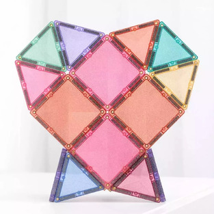 Connetix Magnetic Tiles Glitter Castle Pack 48 Pieces - CT-G-00048-GP