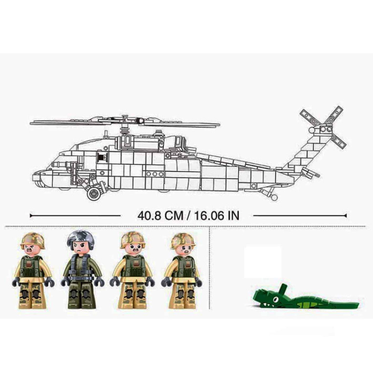 Sluban Model Bricks: US Medical Army Helicopter - M38-B1012