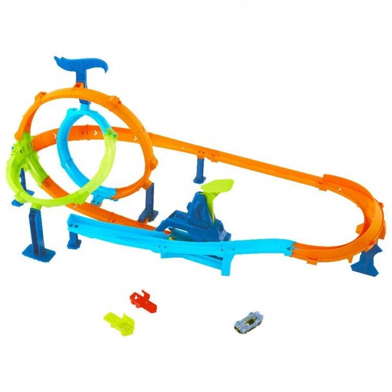 Hot Wheels Stunt Tracks Rapid Launch Cyclone Track Set - JHK73