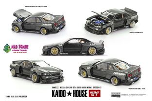 Mini GT Kaido House - Nissan Skyline GT-R ( R34 ) Kaido Works GReddy V2 1999 - 1/64 Scale - MGTKHMG222