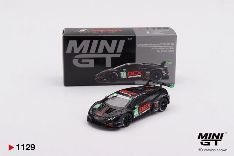 Mini GT - Lamborghini Huracán GT3 EVO2 #45 No.45 DEX Imaging 2024 IMSA Daytona - MGT01129BL