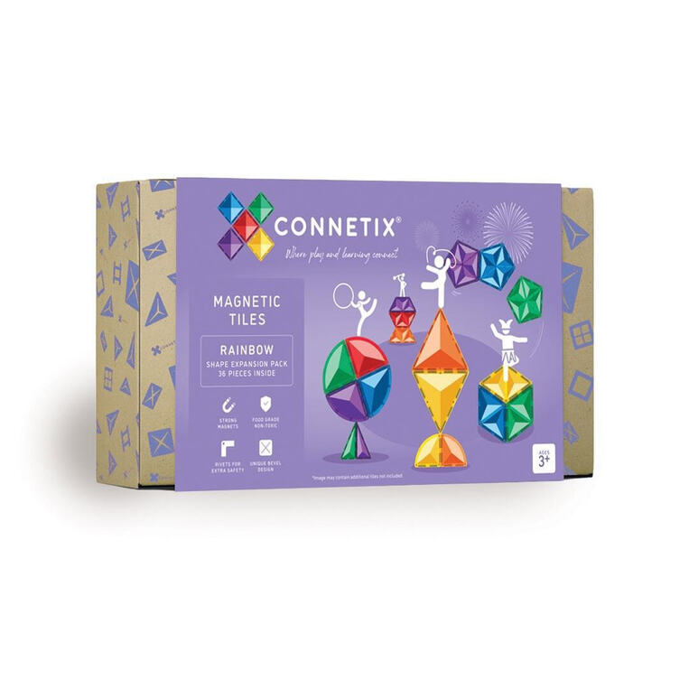 Connetix Rainbow Shape Expansion Pack Μαγνητικά Τουβλάκια Κατασκευών 36τμχ - CT-R-00036-SE