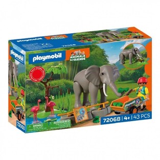 Playmobil Animals And Friends Φροντιστής Ζωολογικού Πάρκου Με Ελέφαντα Και Φλαμίνγκο - 72068