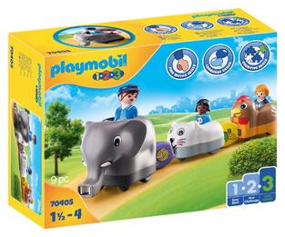 Playmobil 1.2.3 Τρενάκι με βαγόνια-ζωάκια - 70405