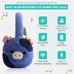 Squishmallows Ingred The Cow – Λούτρινα Ασύρματα Παιδικά Ακουστικά Mε Μικρόφωνο - 122229