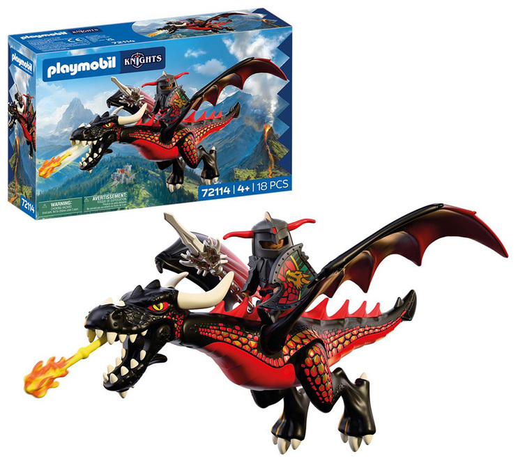 Playmobil Knights Μαύρος Δράκος και Ιππότης - 72114