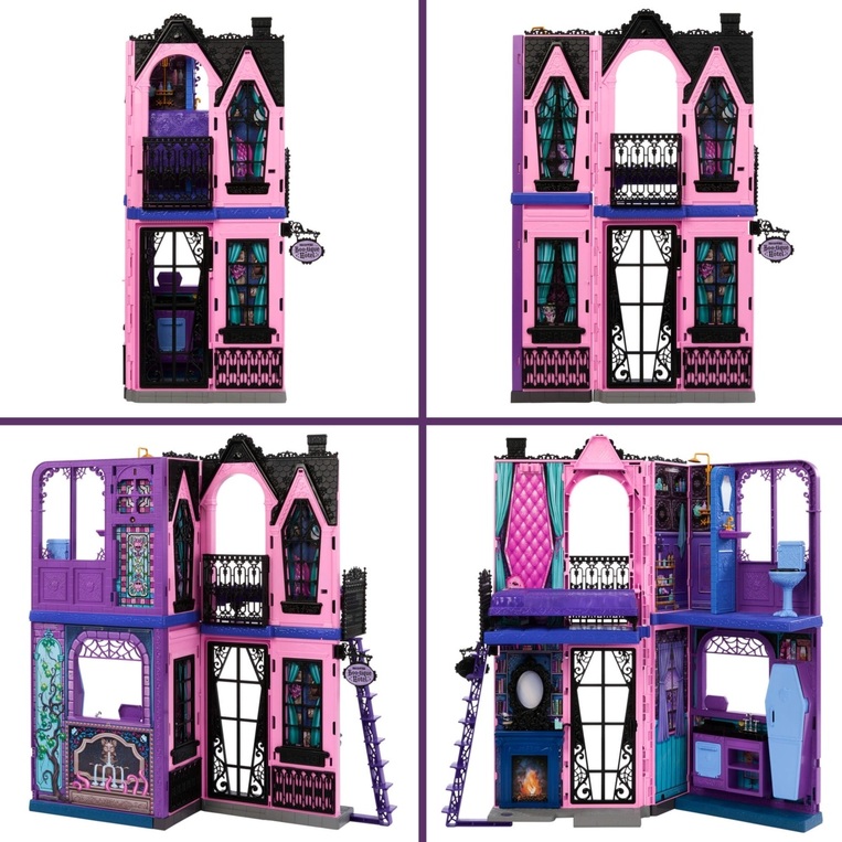 Monster High Boo-Tique Hotel Doll House With Spooky Surprises in Every Room And 13+ Accessories - JBF16
