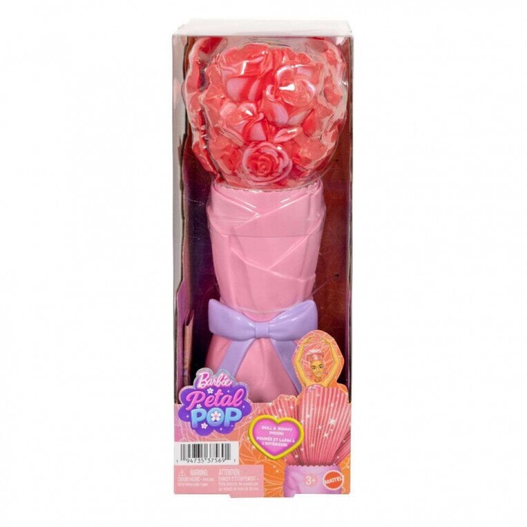 Barbie Petal Pop Κούκλα σε Κόκκινο Τριαντάφυλλο με Εκπλήξεις - JMF59