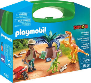 Playmobil Dinos Maxi Βαλιτσάκι Εξερευνητής Και Δεινόσαυροι - 70108