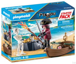 Playmobil Pirates Starter Pack Πειρατής Με Βαρκούλα Και Θησαυρό - 71254