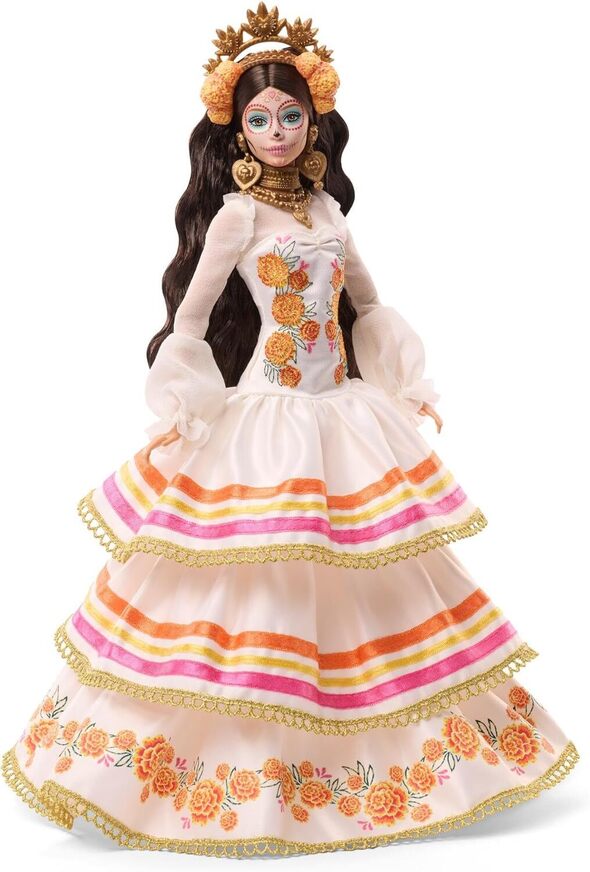 Barbie Signature Doll Día De Muertos In Ruffled Cream Gown - JBJ05