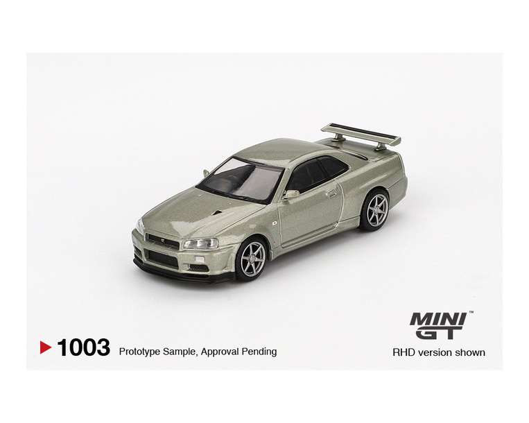 Mini GT Nissan GT-R (R34) V-Spec II Nur Millenium Jade - MGT01003BL