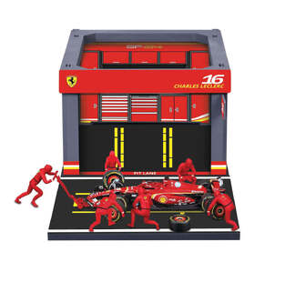 Formula 1 Bburago - Pit Stop Ferrari Sf-2416 Leclerc Diorama 1:43 - 18/36862