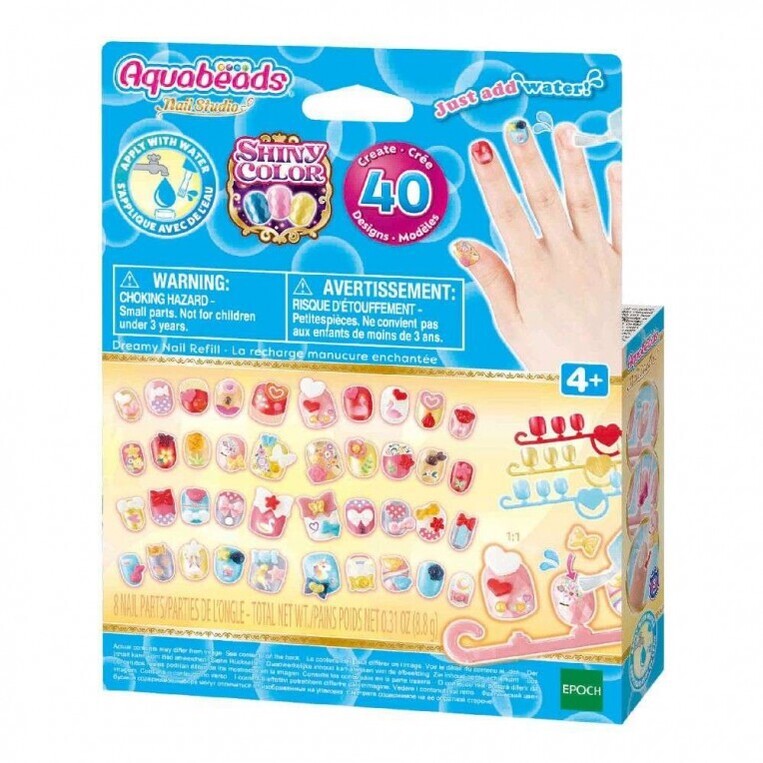 Aquabeads Nail Studio Σετ Αναπλήρωσης Για Νύχια Καρδιές & Κορδέλες - AQB35059