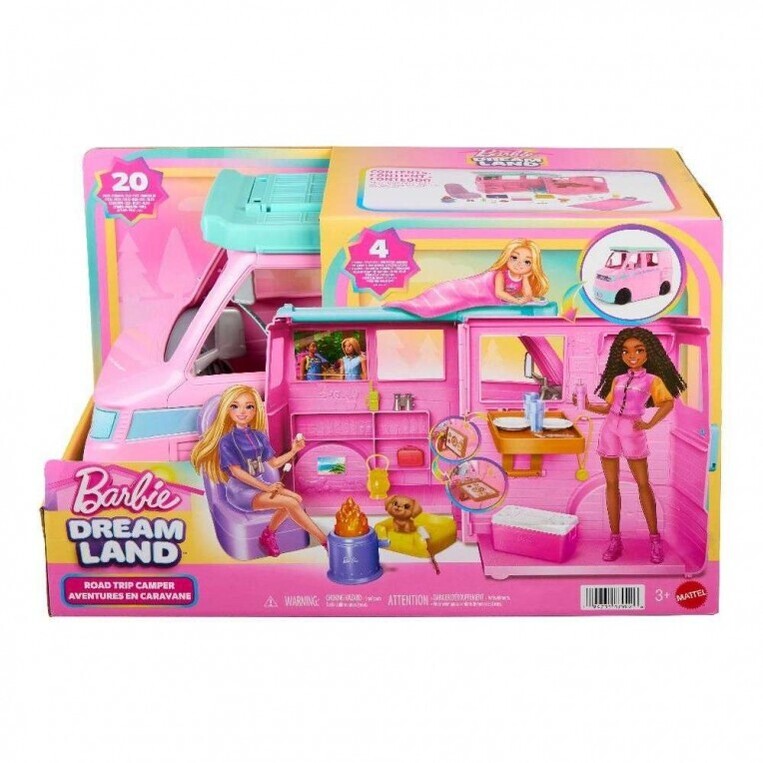 Barbie Dream Land Road Trip Τροχόσπιτο Σετ Παιχνιδιού με 20 Αξεσουάρ - JMK45