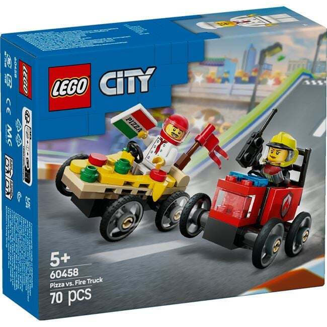 LEGO City Pizza Vs. Fire Truck Race Car Pack - 60458