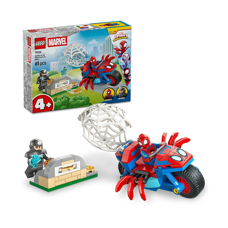 LEGO Marvel Spidey On His Motorcycle Vs. Rhino – 11206