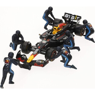 1/43 Burago Formula 1 Race Oracle Red Bull Rb20 Pit Stop Diorama - 18/38453