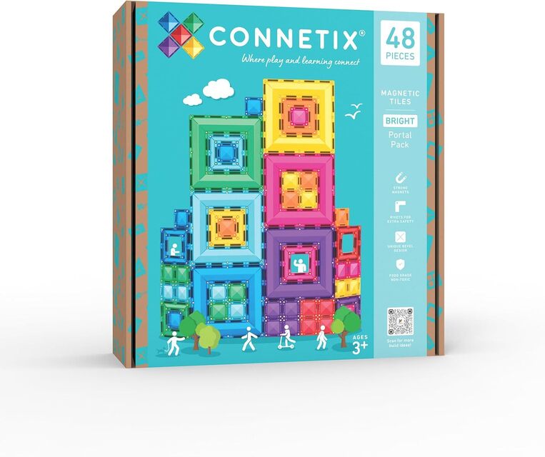 Connetix Magnetic Tiles Bright Portal Pack 48 Pieces - CT-B-00048-PP