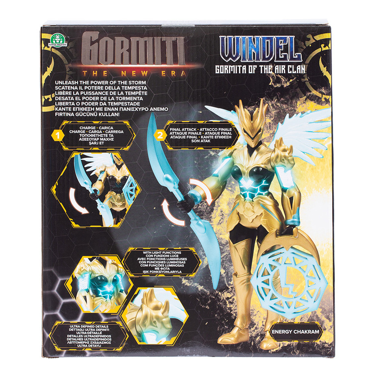 Gormiti The New Era - Φιγούρα Windel - Gormita Of The Air Clan Με Αξεσουάρ Μάχης Λειτουργίες 27Cm - GRV07200