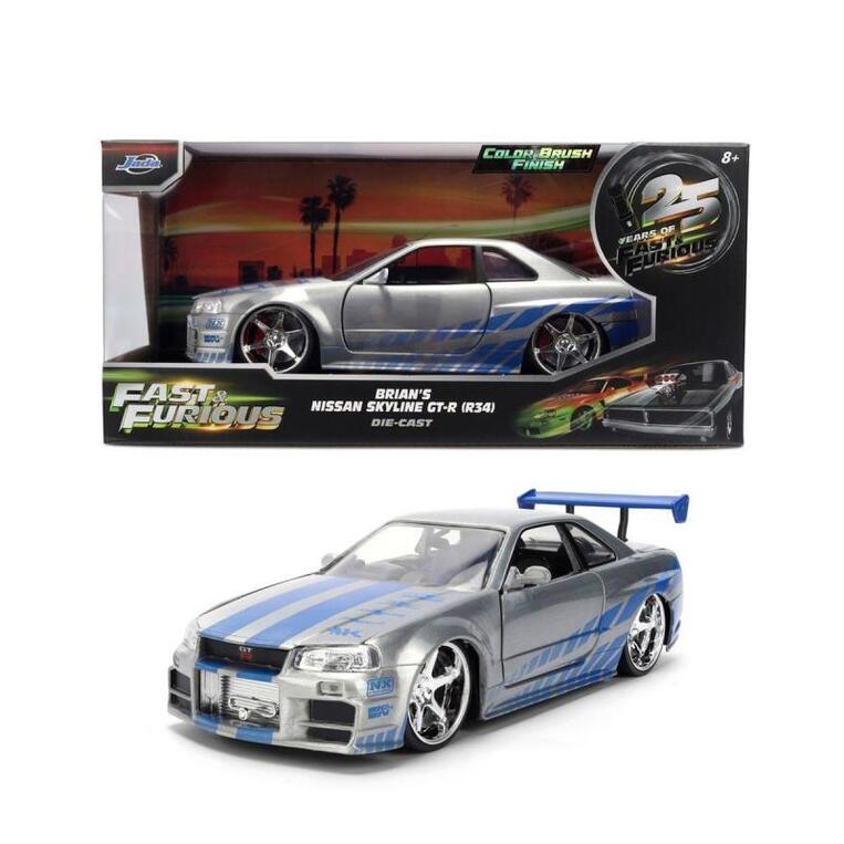 Jada Fast & Furious Diecast 1:24 25th Anniversary Brian's Nissan Skyline - 9336818