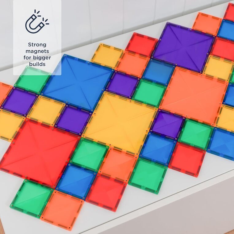 Connetix Rainbow Square Pack Μαγνητικά Τουβλάκια Κατασκευών 42τμχ - CT-R-00042-SQ
