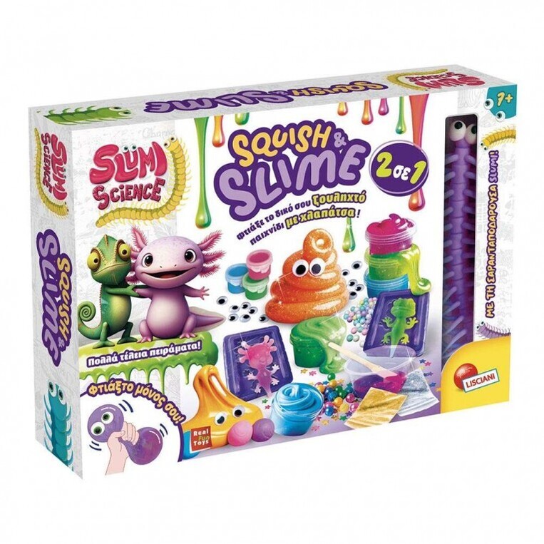 Slumi Science Squish & Slime 2 σε 1 Σετ Δημιουργίας Ζουλιχτού Mε Χλαπάτσα - GR110360