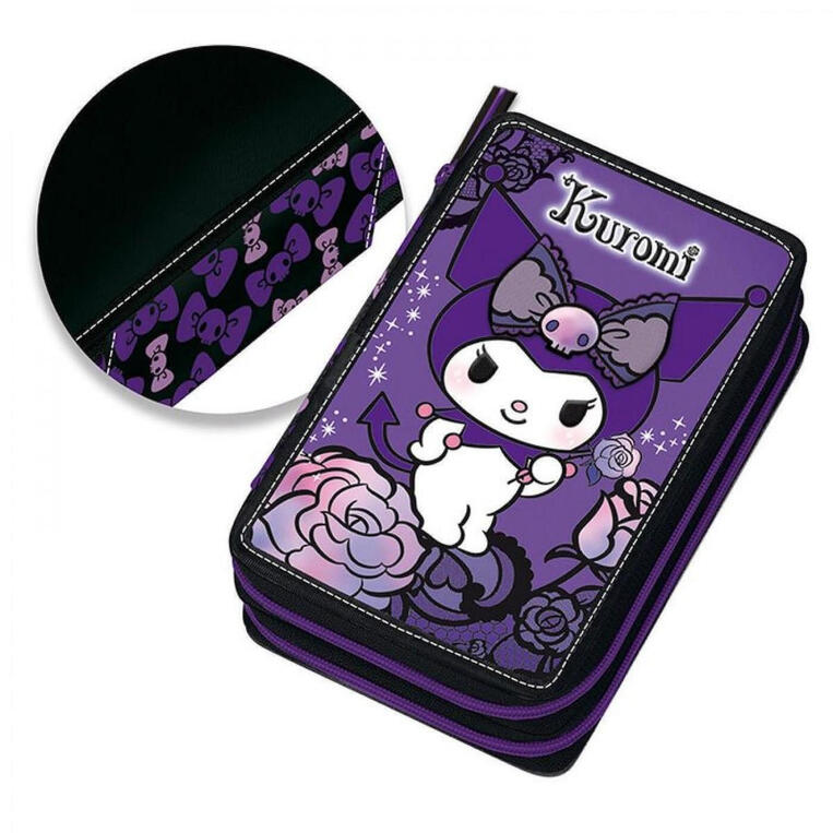 Graffiti Κασετίνα Διπλή Γεμάτη Purple Laces Kuromi - 252333 