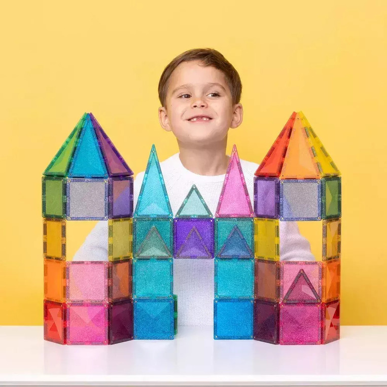 Connetix Magnetic Tiles Glitter Castle Pack 48 Pieces - CT-G-00048-GP