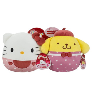 Squishmallows Valentine Sanrio Λούτρινα 20Cm Ζευγάρια Hello Kitty-Pompompurin - SQSN00887