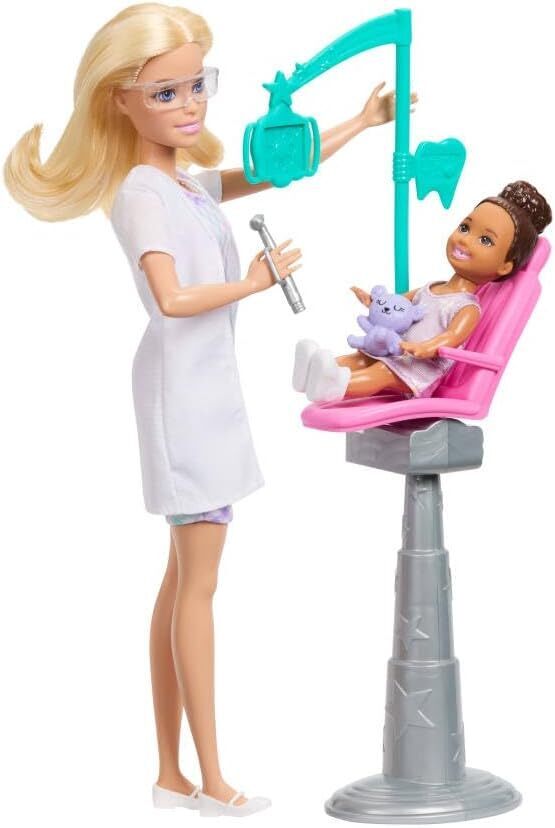 Barbie Σετ Επαγγέλματα Mε Παιδάκια - Οδοντίατρος Ξανθιά - JMK14