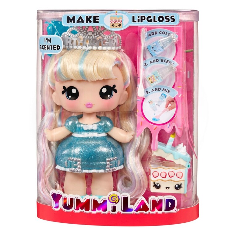 Yummiland Μεγάλη Κούκλα 25 Εκ. + Lipgloss Pet- Callie Birthday Cake - 120742EUC