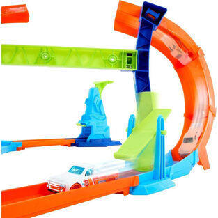 Hot Wheels Stunt Tracks - Corkscrew Jump Champion Playset - JLM91